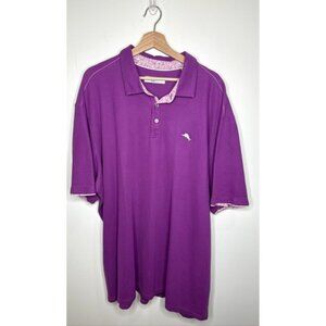 TOMMY BAHAMA Island Zone Polo Mens 3XLT Purple Tall BIG SHIRT 5 O Clock Beach